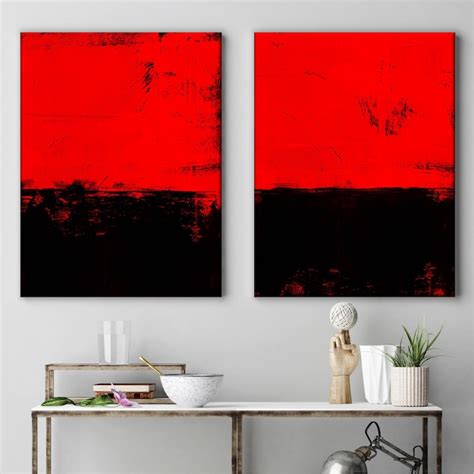 Red And Black Art Abstract Art Contemporary Art Abstract Etsy