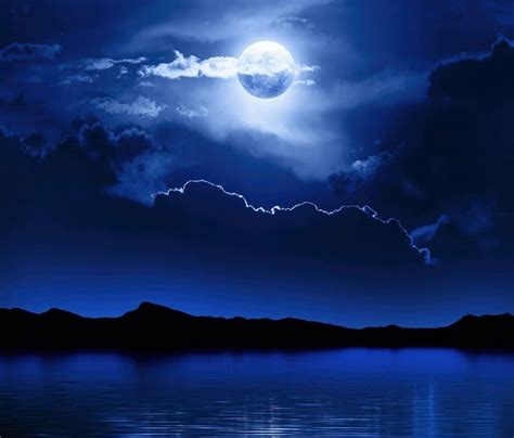 720p Free Download Into The Blue Blue Clouds Moon Sky Night