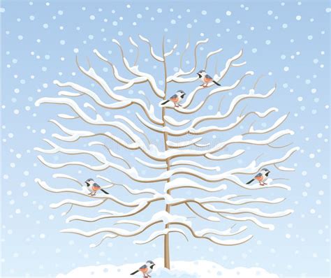 Winter Tree Stock Vector Illustration Of Blizzard Color 23214602