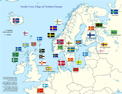 nordic cross flags of northern europe including unofficial proposed and ethnic ones oc r