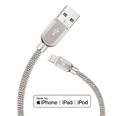 Lax Gadgets Apple Mfi Certified Tough Metal Mesh Lightning Cable To Usb