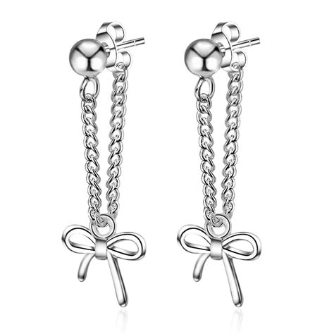 Xiyanike Sterling Silver Fashionable Bow Tie Earrings For Women