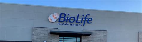 Front Entrance Sign Of Biolife Plasma Services Plasma Donation Center
