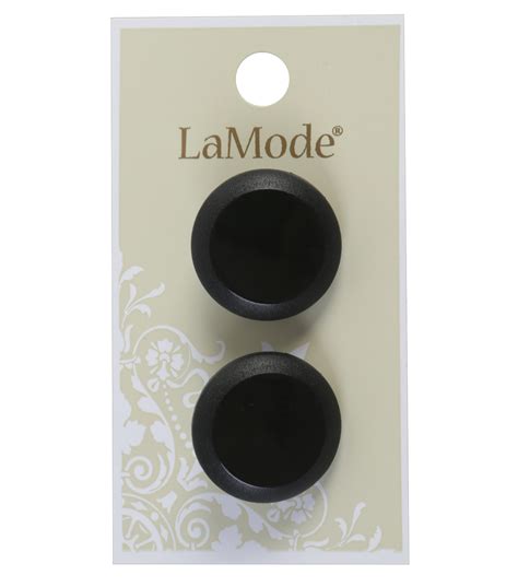 La Mode 2pk 78 Shiny Round Black Shank Buttons With Matte Rim Joann
