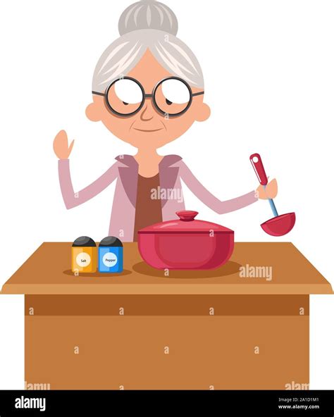 Old Lady Cooking Illustration Hi Res Stock Photography And Images Alamy