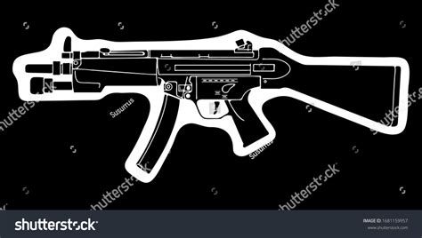 Mp5 German Submachine Gun Vector Illustration Vector Có Sẵn Miễn Phí