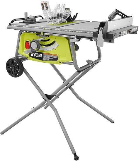 Ryobi 10 In Portable Table Saw With Rolling Stand With A Powerful 15