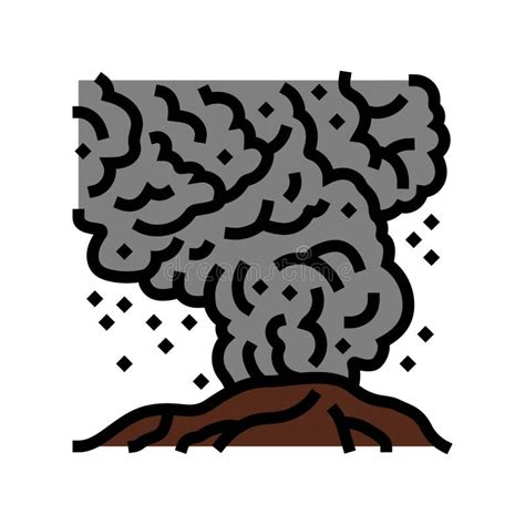 Ash Cloud Volcano Color Icon Vector Illustration Stock Vector