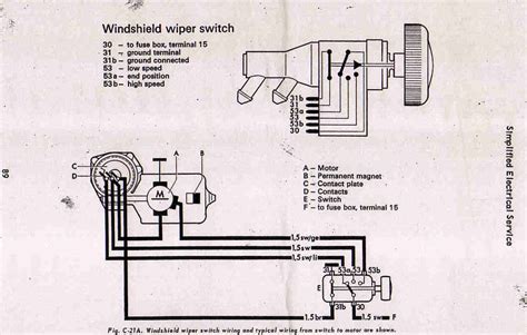 vw beetle wiper motor wiring schematic  wiring diagram