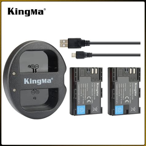 Kingma Lp E6 Battery2 Pack Dual Usb Charger For Canon Lp E6 And 80d 5d2 5d3 5d4 70d 60d 6d 7d