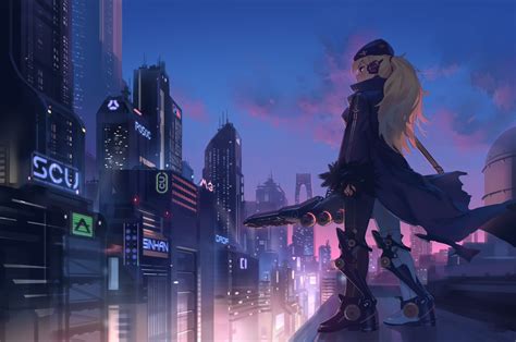 2560x1700 Anime Girl In City 4k Chromebook Pixel Hd 4k Wallpapers