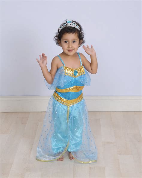 Jasmine Costume Princess Full Set With Tiara Size T S M L 2 3 4 5 6 7 8