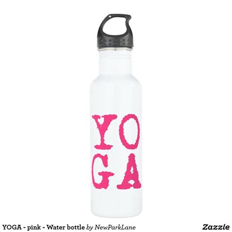 Yoga Pink Fun Typography Water Bottle Zazzle Pink Water Bottle