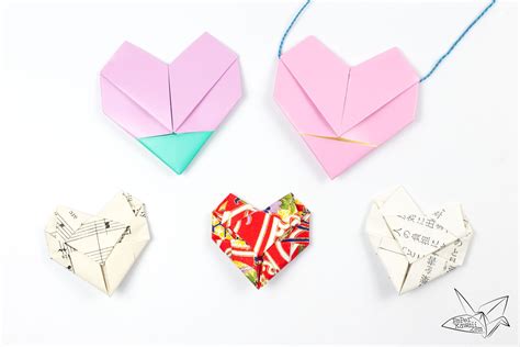 They bring a ladder and a window shutter with a heart pattern on it. Origami Heart Necklace Tutorial - Heart Letterfold ...
