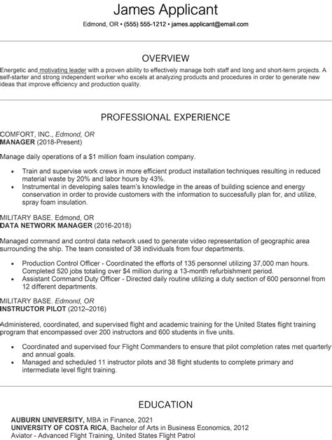 Chronological Resume Example With Writing Tips