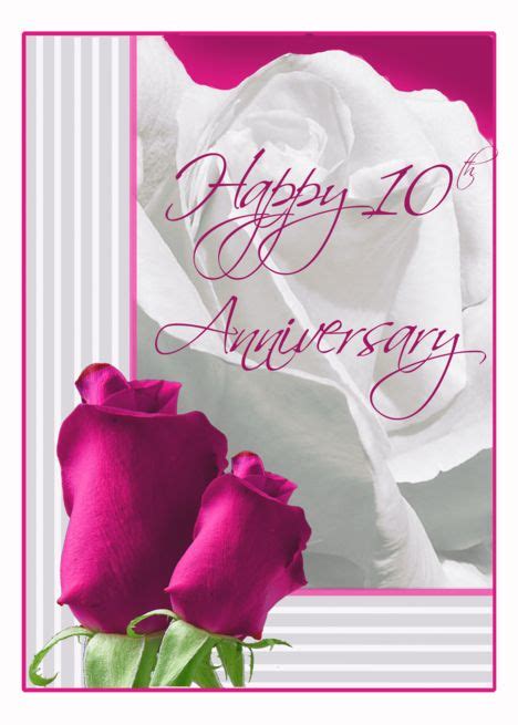 Roses Happy 10th Anniversary Paper Greeting Cards Ad Spon Happy