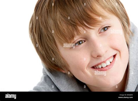 Portrait Of Smiling 10 Year Old Boy Stock Photo Alamy
