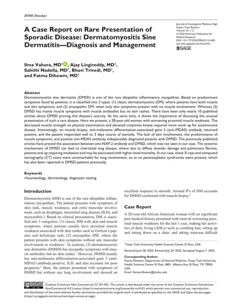 Pdf A Case Report On Rare Presentation Of Sporadic Disease
