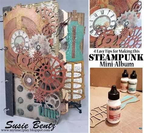 Steampunk Dreams Mixed Media Mini Album With A Vintage Girl Chipboard