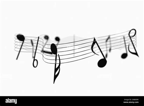 Black Music Notes With White Background 3d Rendering Computer Digital