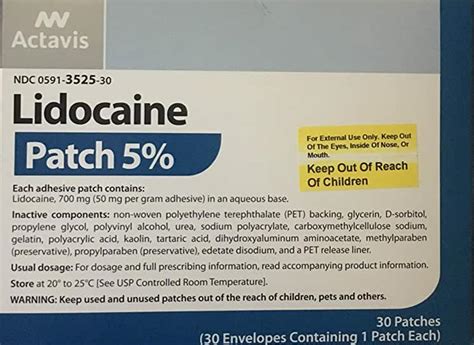 Lidocaine Patch 5 Percent 30 Patches
