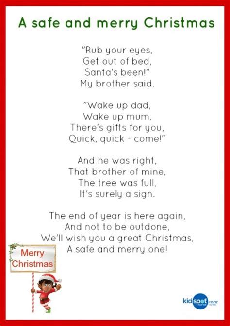 Printable Activities Poems Christmas