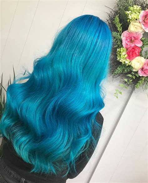 Instagram In 2020 Bright Blue Hair Ocean Hair Custom Colored Hair