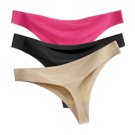 3pcslot Women Thongs G Strings Sexy Seamless Panties Low Rise Thong Woman Solid Plus Size