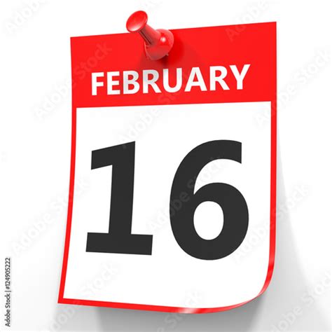 February 16 Calendar On White Background Photo Libre De Droits Sur