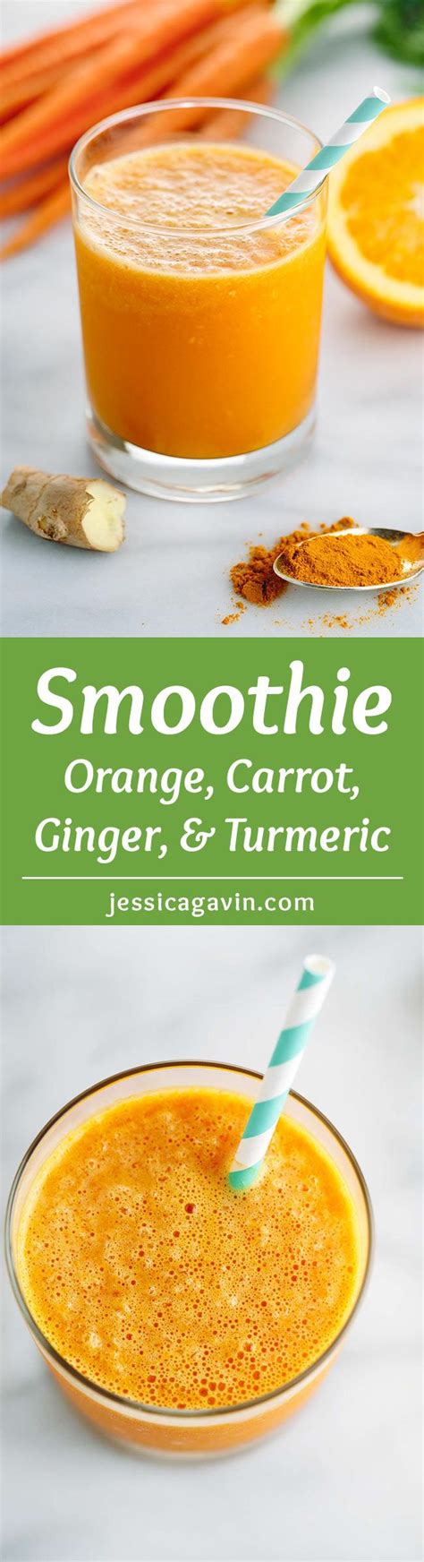 Carrot Ginger Smoothie With Turmeric Recipe Turmeric Recipes