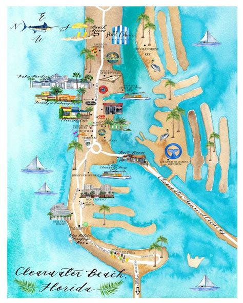 Clearwater Beach Florida Map Aretmilima