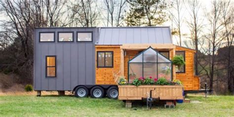 The Elsa Two Part Tiny Home With Its Own Mobile Porch And Greenhouse