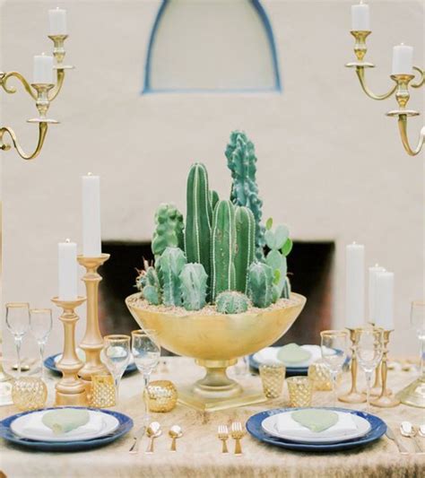 Cactus Centerpiece Non Floral Centerpieces Modern Wedding