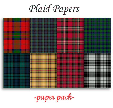 Tartan Plaid Papers 1 Digital Paper Pack 8 Colorful Etsy Chevron