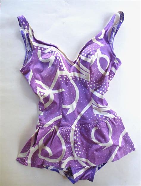 Sexy De Weese 60s Purple Swimsuit One Piece Bathing Suit Etsy