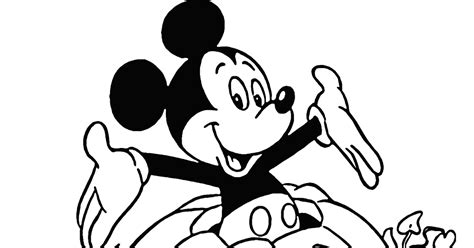 Halloween And Mickey Mouse Coloring Page For Kids Printable Free Happy