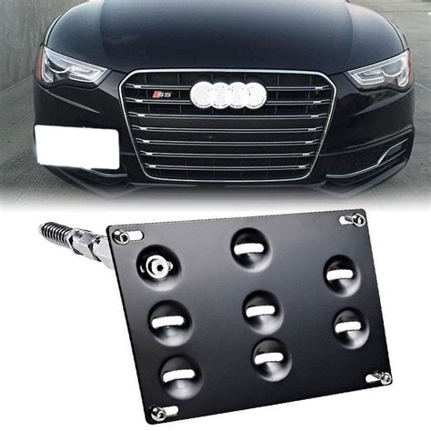 front bumper tow hook license plate mount bracket holder for audi a4 s4 a5 s5 a7 in license