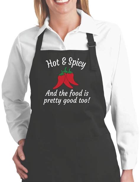 Funny Aprons Hot And Spicy Funny Cooking Aprons For Women Womens Aprons Black Apron Aprons