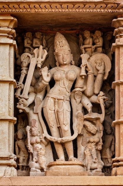 Célèbres Sculptures Des Temples De Khajuraho Inde Photo Premium