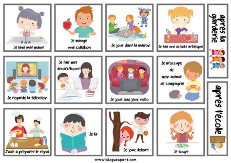 Ma Routine Blogue à Part Routine Learning Poster French Vocabulary