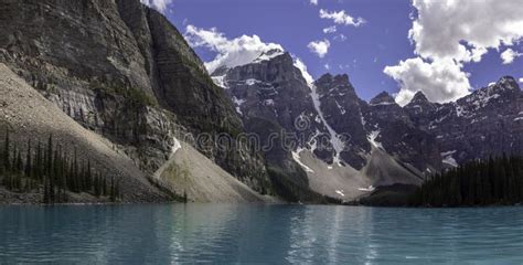 Lake Moraine Valley Of The Ten Peaks Stock Photo Image Of Blue