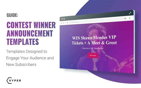 The Best Contest Winner Announcement Template And Examples Vyper