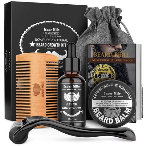 Beard Growth Kit Beard Roller Kit Natural Beard Growth Oil ⋆ Bold