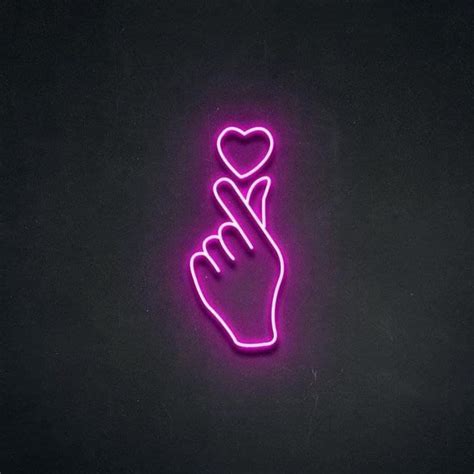 Finger Heart Led Neon Sign Neon Sign Bedroom Neon Lights Etsy