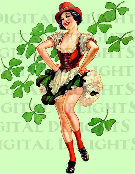 Rare Amazing Dancing Irish Lass St Patricks Day Etsy