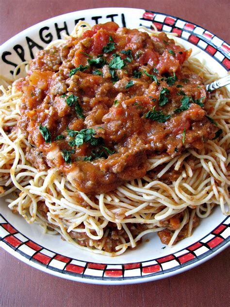 Fried noodle on wooden table. Easy Meat Sauce for Pasta - Rants From My Crazy Kitchen