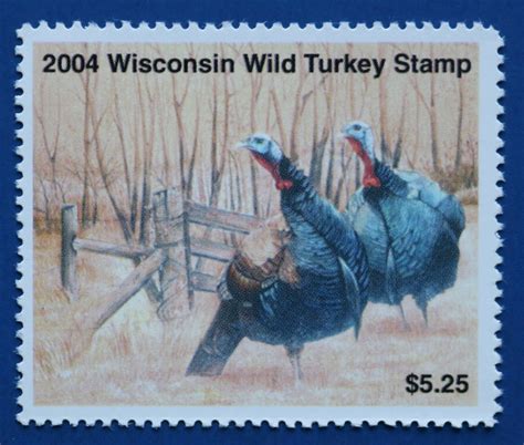 u s wiwt22 2004 wisconsin wild turkey stamp mnh ebay