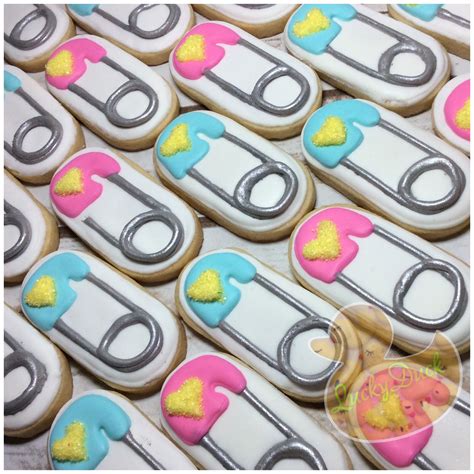 Diaper Pin Cookies For Baby Shower Baby Announcement Decorated Sugar