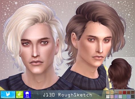 J130 Roughsketch Hair M P At Newsea Sims 4 Sims 4 Updates