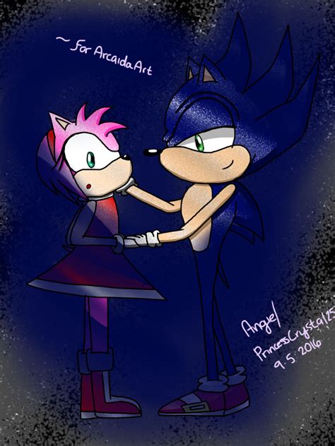 Dark Sonic And Amy By Princesscrystal25 On Deviantart